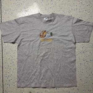 Mazatlan Gray Embroidered Anchor Mens XL T-Shirt Mexico Short Sleeve Casual